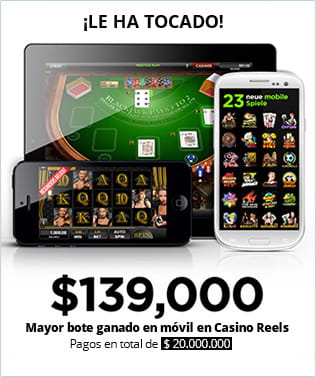 Casino Reels acredita bote en móvil de 140.000 dólares