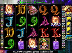 los símbolos del Bonus del slot Merlins Millions