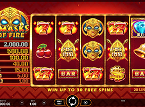 Logotipo de la ruleta 9 Masks of Fire.