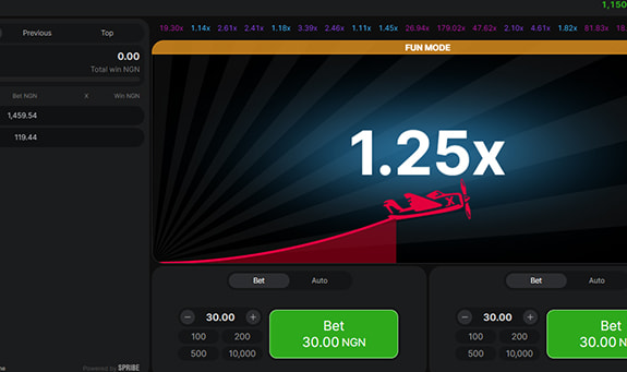 Partida de un juego crash.