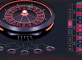 Logotipo de la ruleta Ultra Warp x5000.