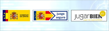 Los logos de las entidades reguladoras del juego en España: la Dirección General de Ordenación del Juego, Juego Seguro y Jugar Bien.