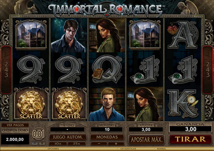 jugar gratis aquí el slot Immortal Romance de Microgaming