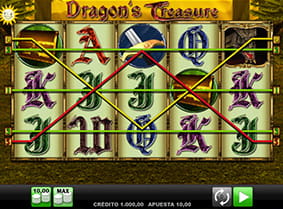 líneas de pago en Dragons Treasure