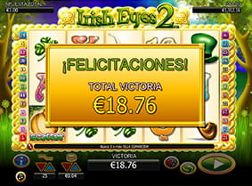 ganancia en giros gratis del slot Irish Eyes 2