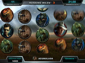función de running wilds en Jurassic Park online