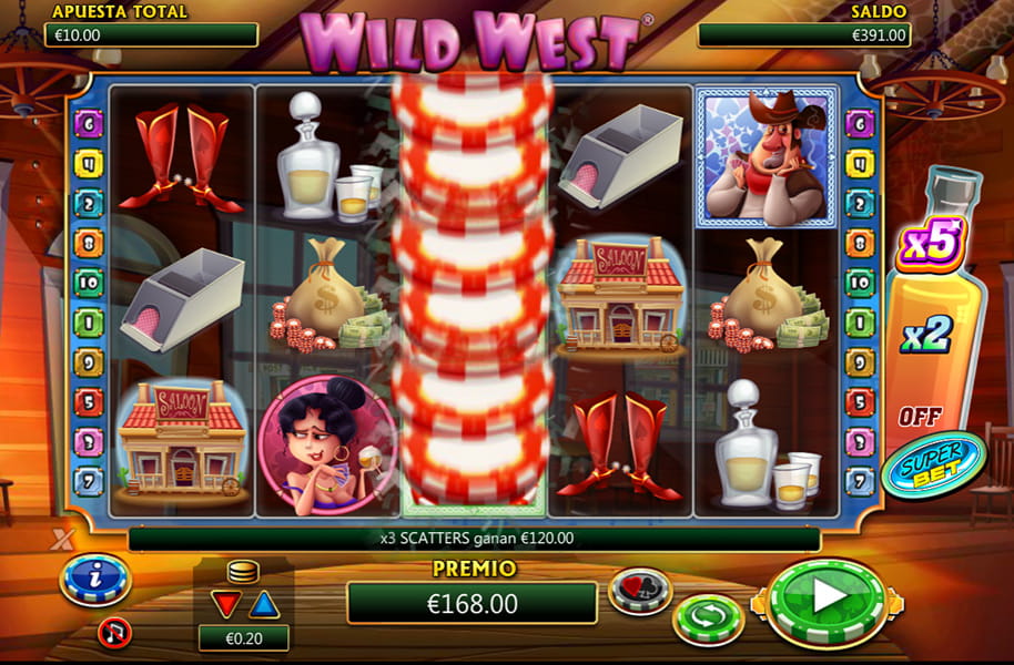 Mega premio en la tragaperras Wild West